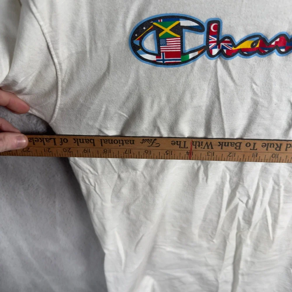 Champion Mens White International Flags Graphic T-Shirt Size Medium - Picture 4 of 5